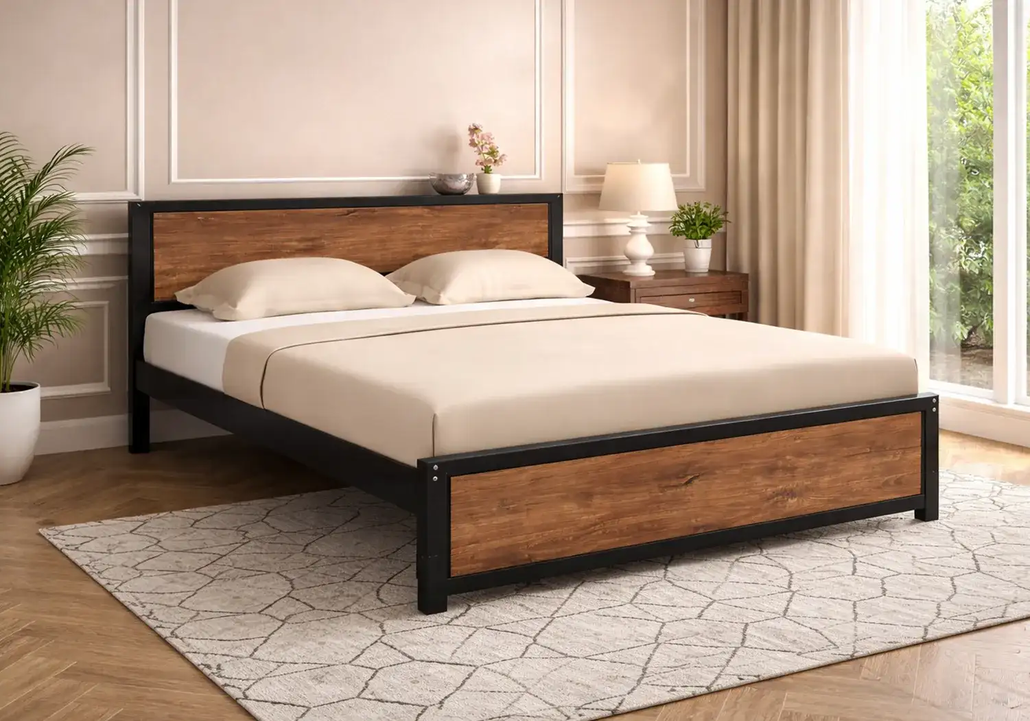 Noah King Size Bed and Mattress Combo